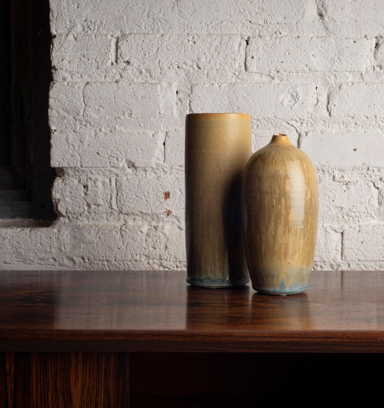 Medium Cylinder Vase and Organic Neck Vase