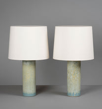 Load image into Gallery viewer, Buff and Aquamarine Haresfur Table Lamps
