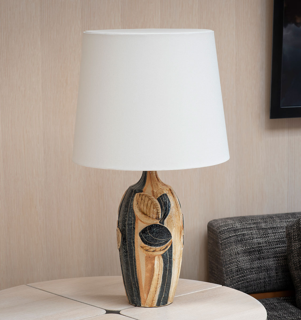 Large Botanical Relief Table Lamp