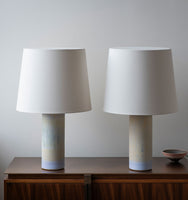 Dusty Blue + Sand Haresfur Table Lamps