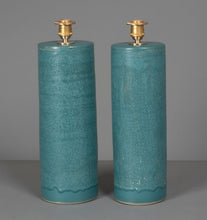 Load image into Gallery viewer, Teal Haresfur Table Lamps
