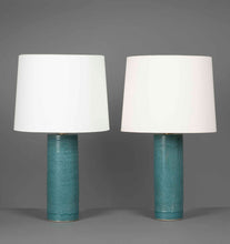 Load image into Gallery viewer, Teal Haresfur Table Lamps