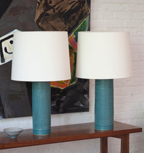 Load image into Gallery viewer, Teal Haresfur Table Lamps
