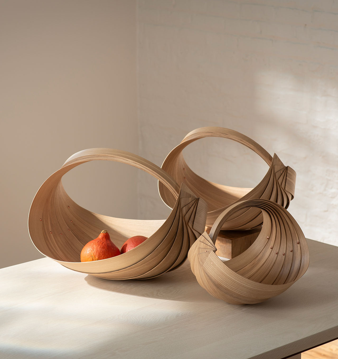 Olive Ash Split Wood Baskets