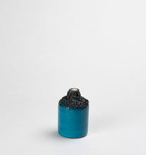 Load image into Gallery viewer, Turquoise and Black Fat Lava Vase Set