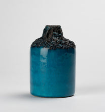 Load image into Gallery viewer, Turquoise and Black Fat Lava Vase Set