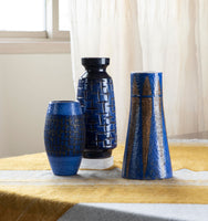 Blue Fat Lava Vase Set