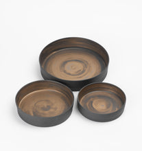 Load image into Gallery viewer, Black and Gold Nested Cylindrical Trays