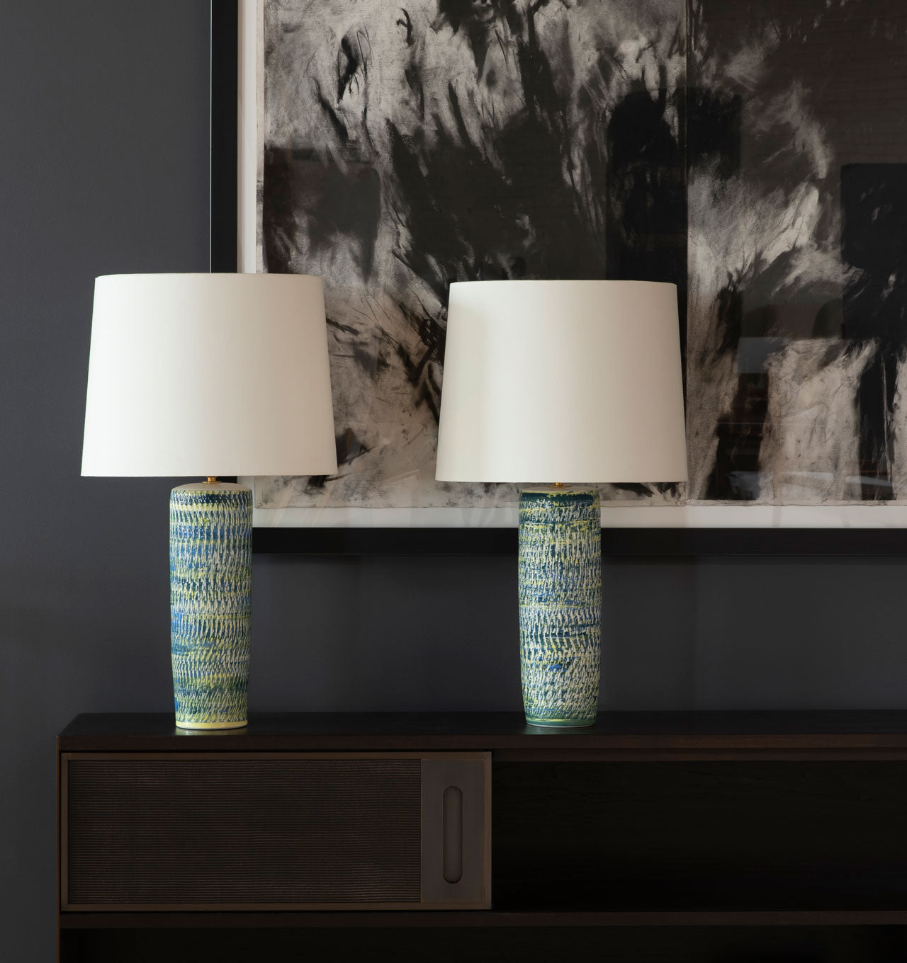 Textural Chattered Table Lamps