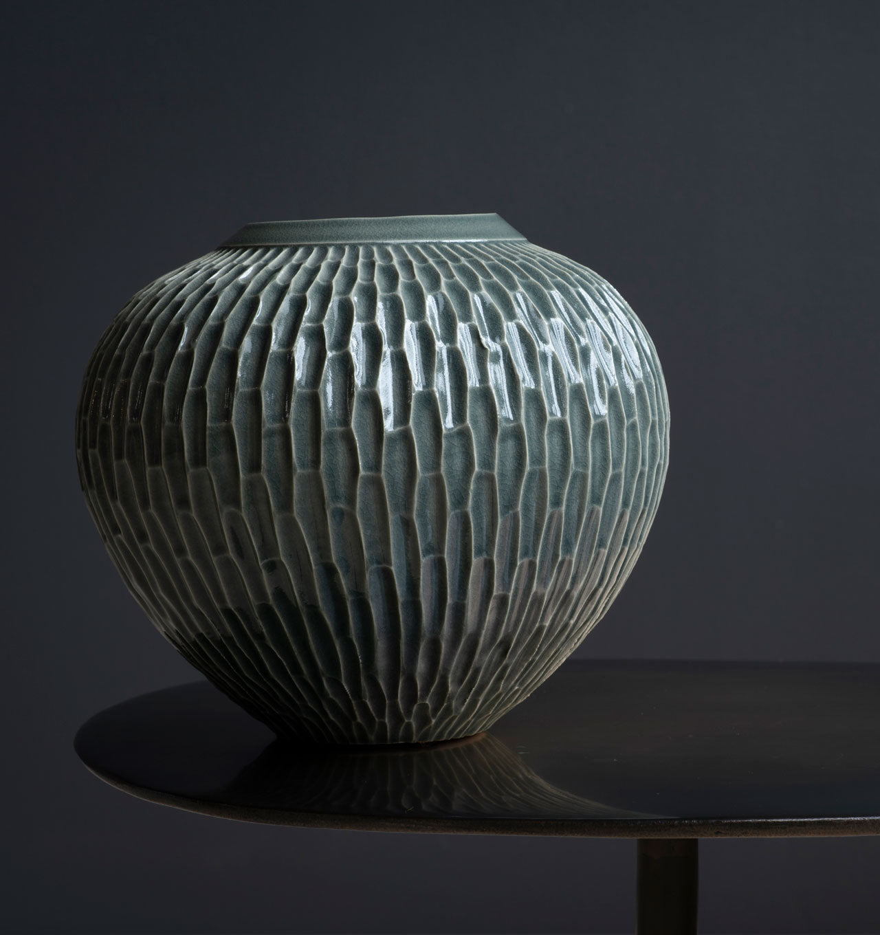 Jade Carved Globe Vase