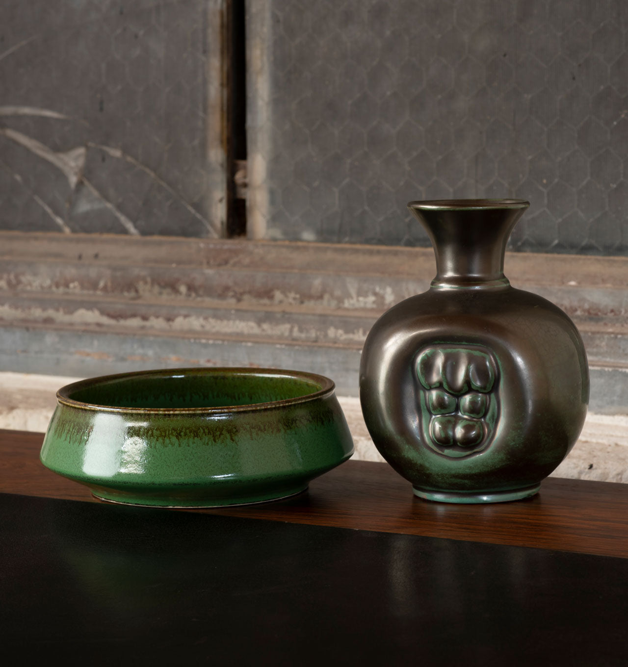 Swede Green Bowl and Vase