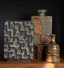Load image into Gallery viewer, Graphic Carved Vessel Duo + Wabi Sabi Bottle