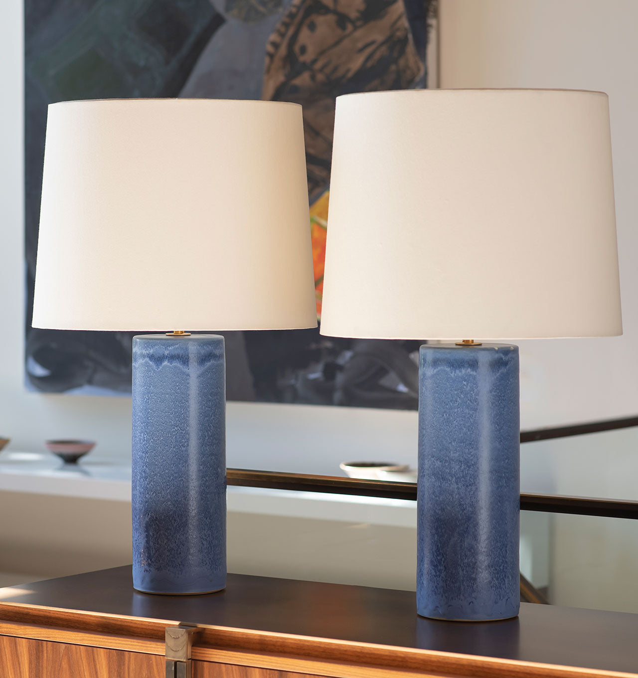 Periwinkle Haresfur Table Lamps
