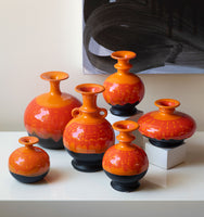 Orange Pop Art Vase Set