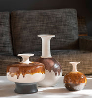 Brown Drip Glaze Vase Set