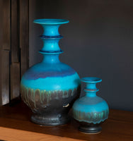Turquoise Drip Glaze Vase Set