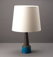 Load image into Gallery viewer, Matte Brown and Turquoise Glazed Table Lamp