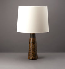Load image into Gallery viewer, Brown and Amber Glazed Table Lamp
