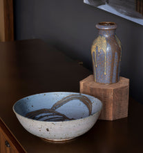 Load image into Gallery viewer, Model 523-18 Drip Glaze Vase + Carved Bowl